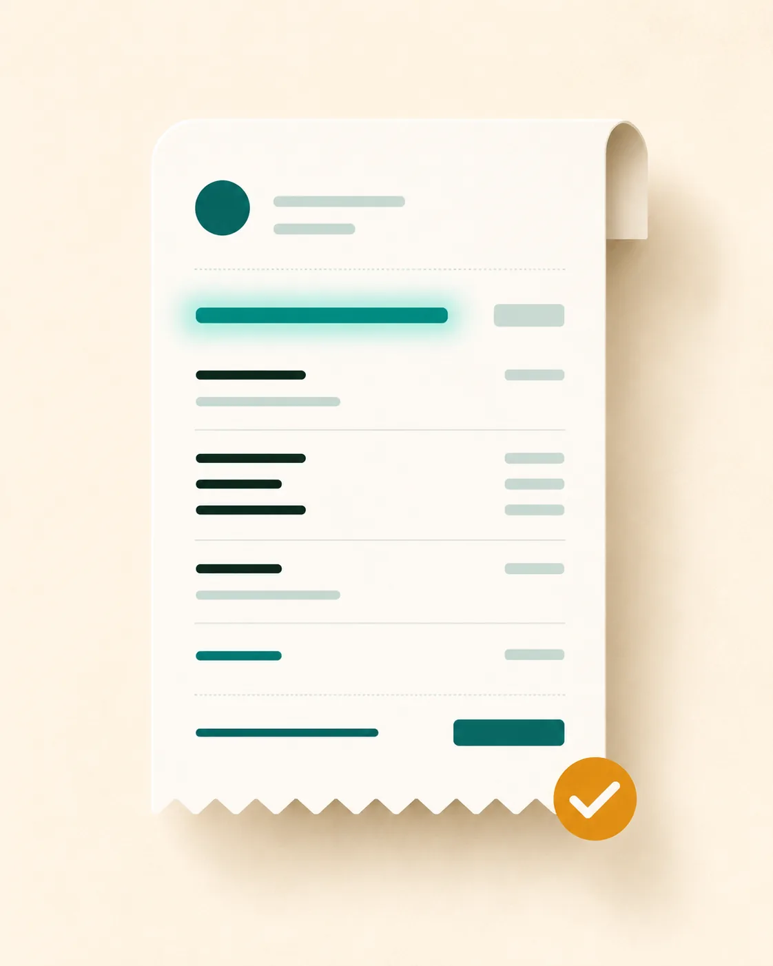An illustrated Helpore receipt showing the Helper's wage, paid holiday, employer contributions and fee as separate clear lines in teal on cream