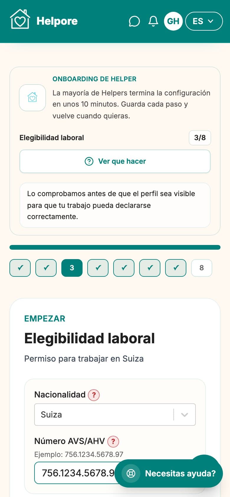 Captura movil del paso de derecho a trabajar helper.